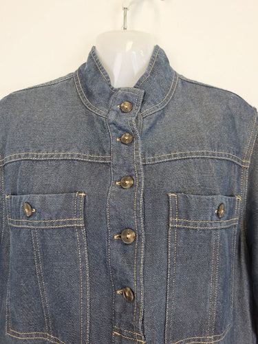 Second-Hand - Country Road Indigo Denim Utility Mini Dress Size 4 - SwapUp