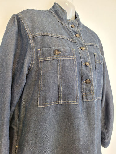 Second-Hand - Country Road Indigo Denim Utility Mini Dress Size 4 - SwapUp