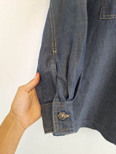 Second-Hand - Country Road Indigo Denim Utility Mini Dress Size 4 - SwapUp