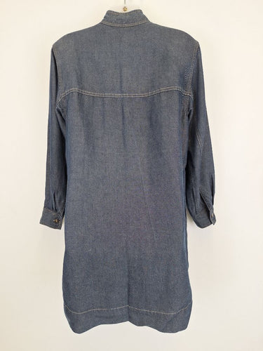 Second-Hand - Country Road Indigo Denim Utility Mini Dress Size 4 - SwapUp