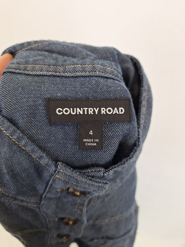 Second-Hand - Country Road Indigo Denim Utility Mini Dress Size 4 - SwapUp
