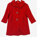 Second-Hand - Revival Scarlet Red Wool Blend Bow Coat Size 8 - SwapUp