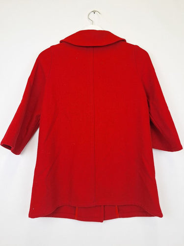 Second-Hand - Revival Scarlet Red Wool Blend Bow Coat Size 8 - SwapUp