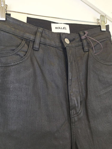 Second-Hand - Rolla's 'Wet Look' Bootcut Jeans Size M - SwapUp
