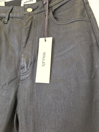 Second-Hand - Rolla's 'Wet Look' Bootcut Jeans Size M - SwapUp