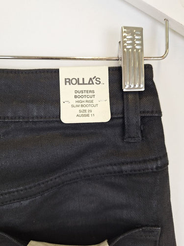 Second-Hand - Rolla's 'Wet Look' Bootcut Jeans Size M - SwapUp