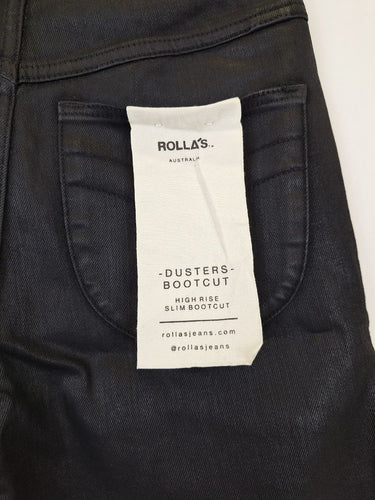 Second-Hand - Rolla's 'Wet Look' Bootcut Jeans Size M - SwapUp