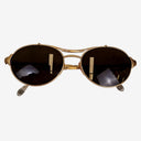 Second-Hand - Assorted Brands Gold Sleek Oval Sunglasses - SwapUp