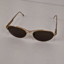 Second-Hand - Assorted Brands Gold Sleek Oval Sunglasses - SwapUp