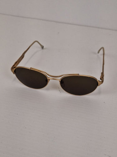 Second-Hand - Assorted Brands Gold Sleek Oval Sunglasses - SwapUp