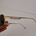 Second-Hand - Assorted Brands Gold Sleek Oval Sunglasses - SwapUp
