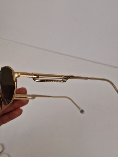 Second-Hand - Assorted Brands Gold Sleek Oval Sunglasses - SwapUp