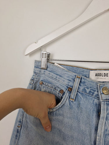 Second-Hand - Agolde Light Wash High Waisted Jeans Size 8 - SwapUp