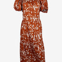 Second-Hand - Assorted Sandstone Puff Sleeve Midi Dress Size S - SwapUp