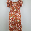 Second-Hand - Assorted Sandstone Puff Sleeve Midi Dress Size S - SwapUp