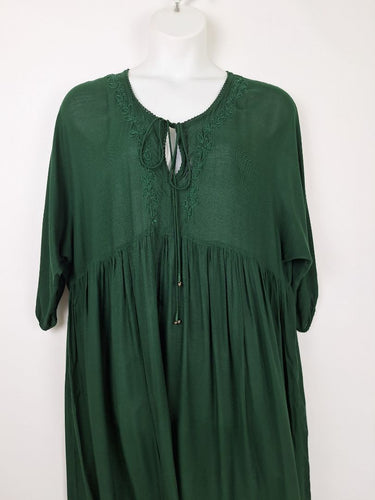 Second-Hand - Assorted Brands Beach Coverup Embroidered Maxi Dress Size OSFA - SwapUp