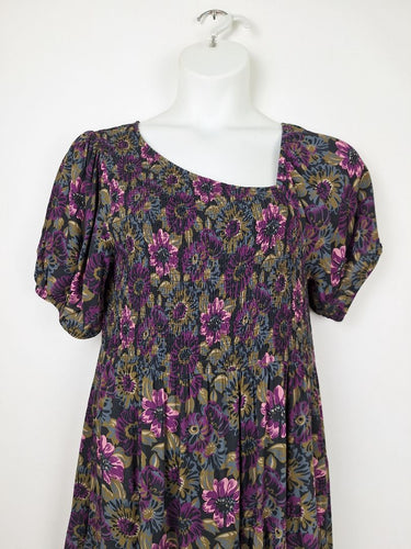 Second-Hand - Something 4 Olivia Pretty Shirred Asymmetric Midi Dress Size 16 - SwapUp