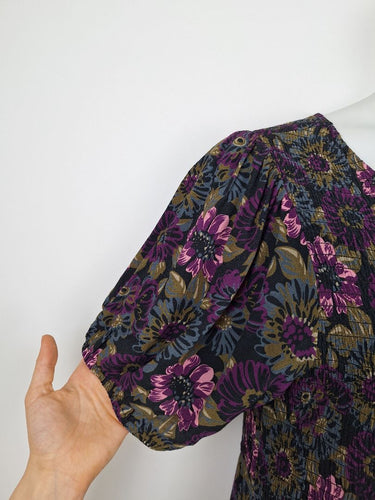 Second-Hand - Something 4 Olivia Pretty Shirred Asymmetric Midi Dress Size 16 - SwapUp