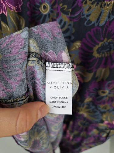 Second-Hand - Something 4 Olivia Pretty Shirred Asymmetric Midi Dress Size 16 - SwapUp