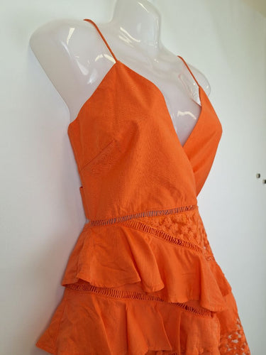Second-Hand - Sage + Paige Tangerine Summer Event Mini Dress Size 8 - SwapUp