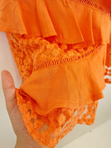 Second-Hand - Sage + Paige Tangerine Summer Event Mini Dress Size 8 - SwapUp