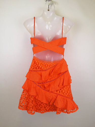 Second-Hand - Sage + Paige Tangerine Summer Event Mini Dress Size 8 - SwapUp