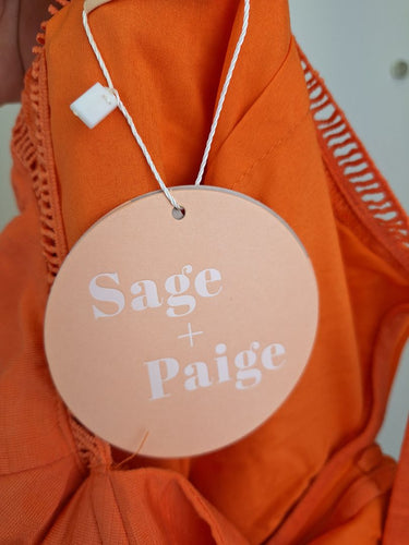 Second-Hand - Sage + Paige Tangerine Summer Event Mini Dress Size 8 - SwapUp