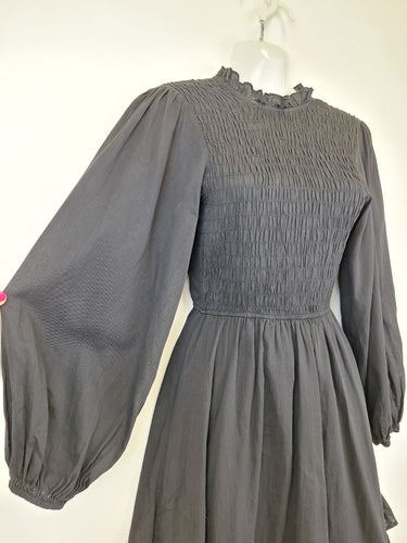 Second-Hand - Atmos & Here Light Cotton Blouson Sleeve Mini Dress Size 8 - SwapUp