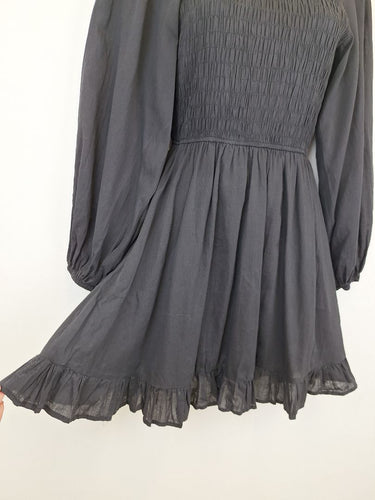 Second-Hand - Atmos & Here Light Cotton Blouson Sleeve Mini Dress Size 8 - SwapUp