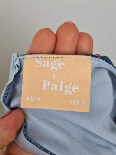 Second-Hand - Sage + Paige Soft Blue Occasion Mini Dress Size 8 - SwapUp