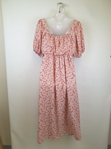Second-Hand - Atmos & Here Feminine Ruched Soft Pink Midi Dress Size 8 - SwapUp