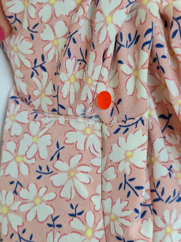 Second-Hand - Atmos & Here Feminine Ruched Soft Pink Midi Dress Size 8 - SwapUp