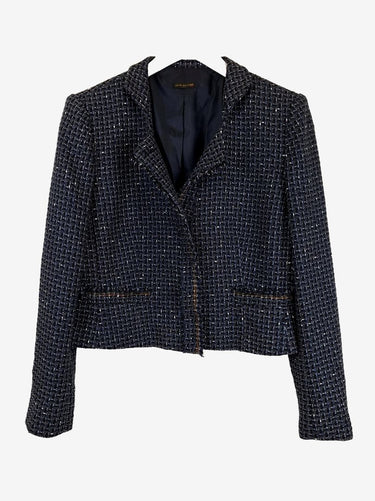 Carla Zampatti Jacquard Metallic Tweed Jacket Size 12