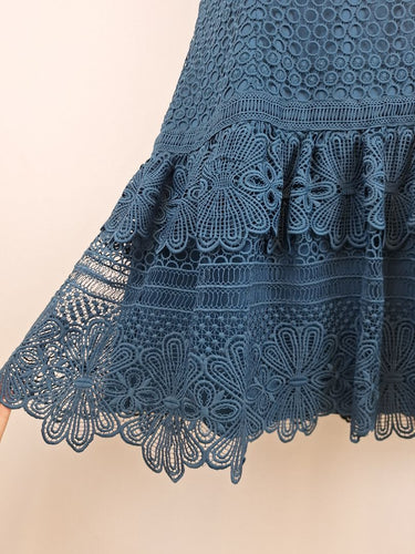 Second-Hand - Review Agean Broderie Gathered Cocktail Mini Dress Size 16 - SwapUp