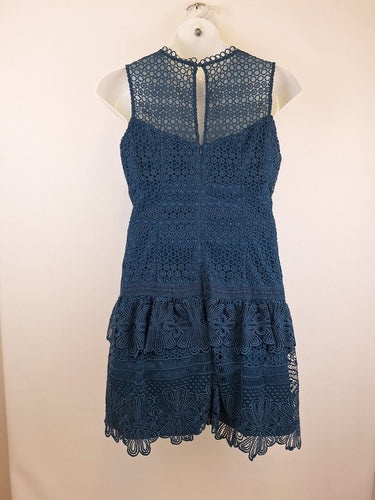 Second-Hand - Review Agean Broderie Gathered Cocktail Mini Dress Size 16 - SwapUp