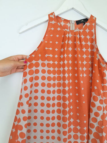 Second-Hand - Cue Funky Polka Dot Sleeveless Top Size 6 - SwapUp