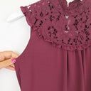 Second-Hand - Review Frilly Lace Berry Sleeveless Top Size 6 - SwapUp