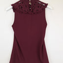 Second-Hand - Review Frilly Lace Berry Sleeveless Top Size 6 - SwapUp