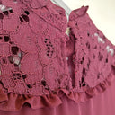 Second-Hand - Review Frilly Lace Berry Sleeveless Top Size 6 - SwapUp