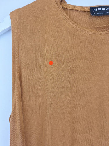 Second-Hand - The Fifth Label Deep Caramel Sleeveless Draped Top Size XS - SwapUp