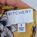 Second-Hand - Witchery Frilly Mustard Floral Blouse Size 6 - SwapUp