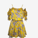Second-Hand - Seed Frilly Yellow Floral Spring Mini Dress Size 6 - SwapUp