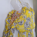 Second-Hand - Seed Frilly Yellow Floral Spring Mini Dress Size 6 - SwapUp