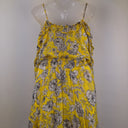 Second-Hand - Seed Frilly Yellow Floral Spring Mini Dress Size 6 - SwapUp
