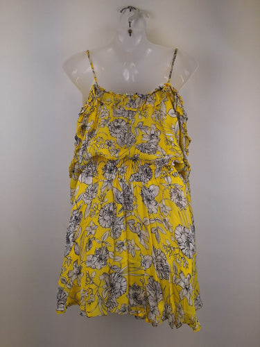 Second-Hand - Seed Frilly Yellow Floral Spring Mini Dress Size 6 - SwapUp