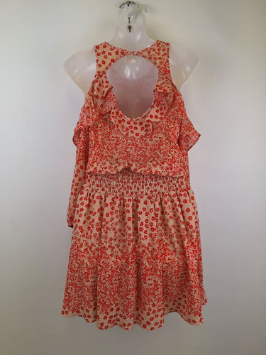 Second-Hand - Seed Frilly Cherry Blossom Cutout Mini Dress Size 6 - SwapUp
