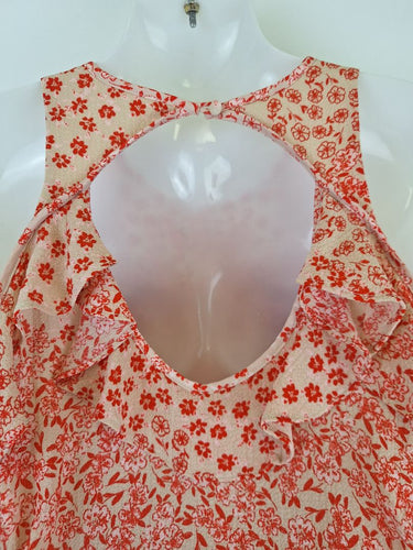 Second-Hand - Seed Frilly Cherry Blossom Cutout Mini Dress Size 6 - SwapUp