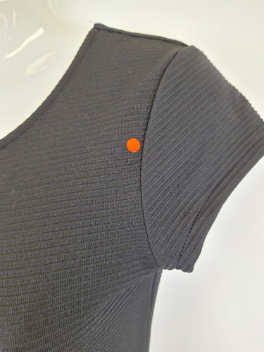 Second-Hand - French Connection Staple Ribbed Black Midi Dress Size 6 - SwapUp