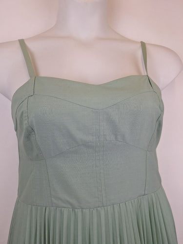 Second-Hand - Oroton Seafoam Pleated Summer Midi Dress Size 12 - SwapUp