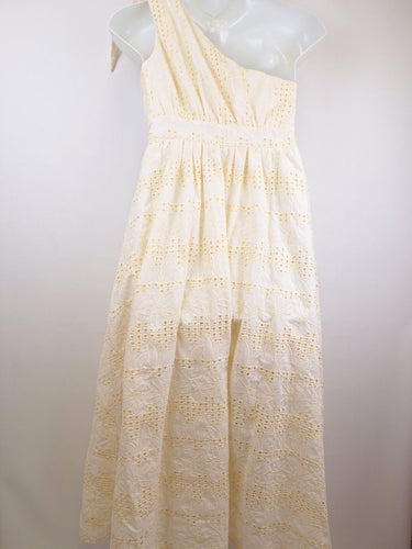 Second-Hand - All About May Cream Broderie Bow Shoulder Dress Size 14 - SwapUp